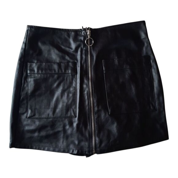 Forever 21 Pants - Forever 21 Black Faux Leather Skort